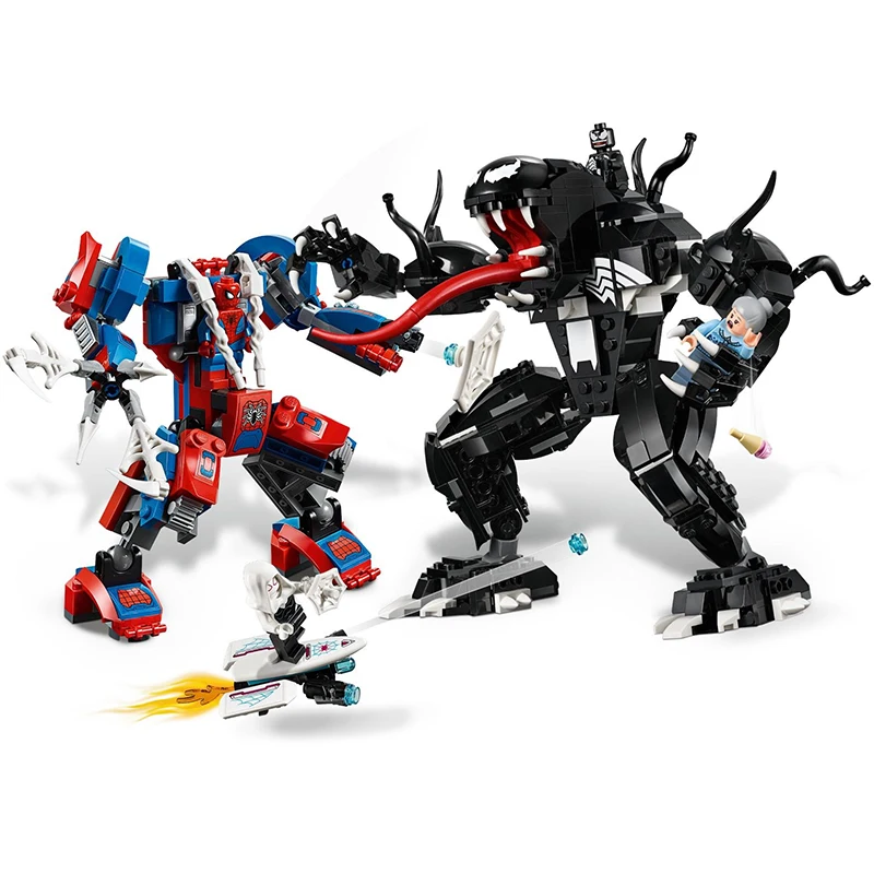 

2019 Marvel Super Heros Set Spiderman Mech Venom Mecha Building Blocks Toys for Children Compatible with Legoinglys 76115