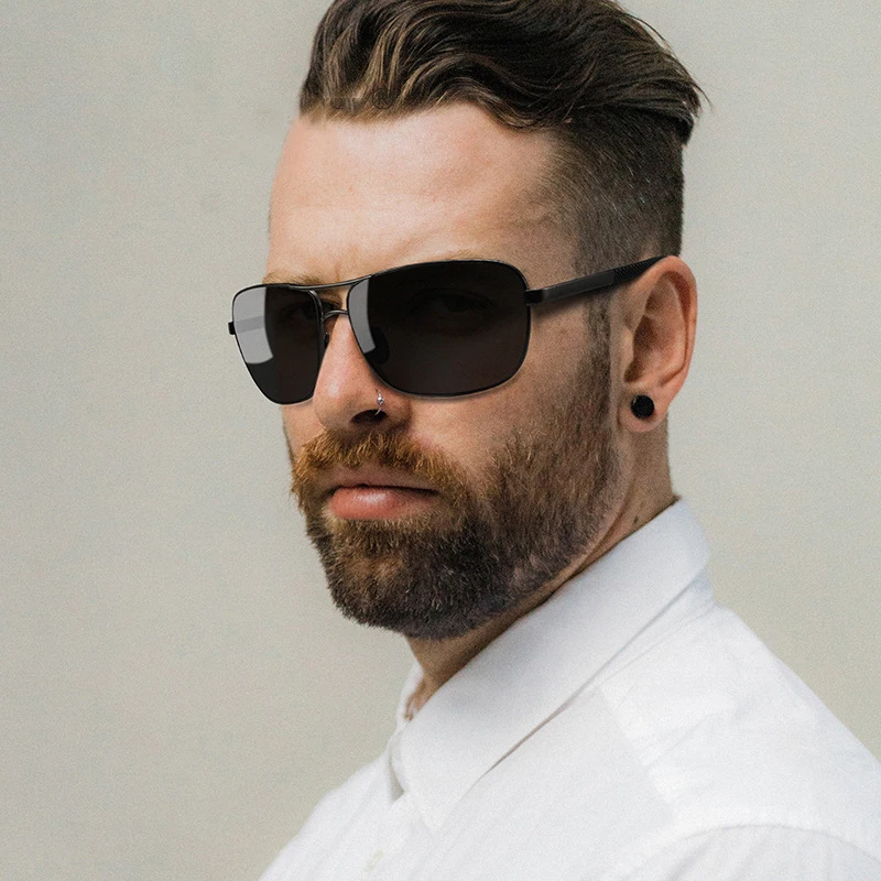 

Polarized Sunglasses Men Vintage Driving Fishing Sun Glasses for Men Retro Oversized Square Sunglass Shades UV400 Gafas De Sol