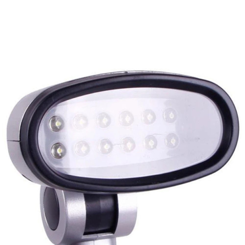 12 светодиодный яркий портативный Настольный светильник для чтения, работающий на батарейках, практичный светильник