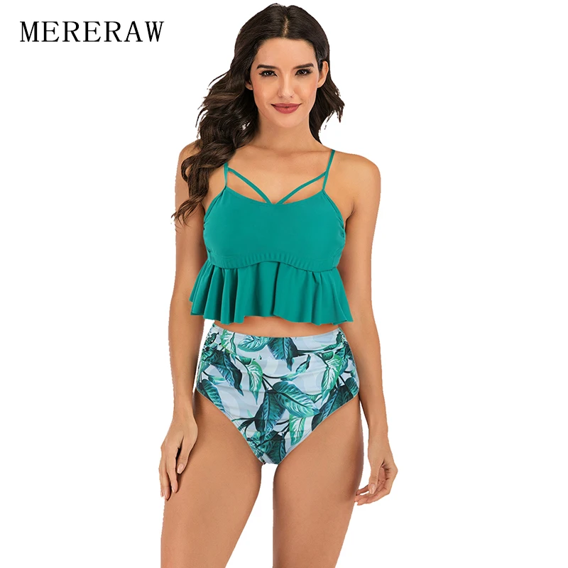 

2020 new high waist split swimwear Europe and the United States explosion models bikini manufacturers spot swimwear wholesale