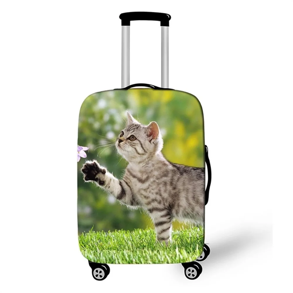 Милый животный 3D Кот багажный чехол защитный чехол водонепроницаемый плотный эластичный чемодан чехол для 18-32 дюймов аксессуары для путешествий