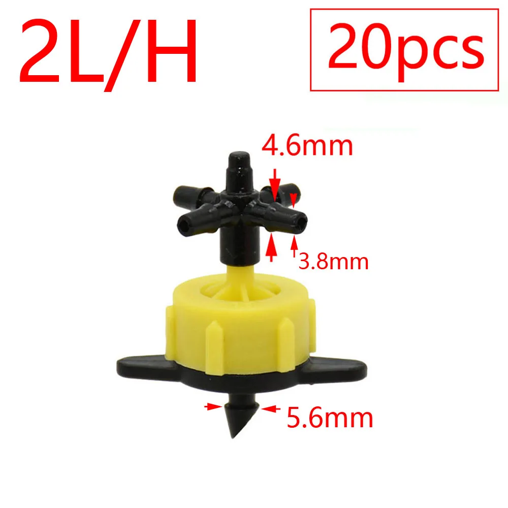 2L 4L 8L Dripper Irrigation 2/4-way Arrow Dropper Connector Cross Water Splitter Emitter Drip Arrow Micro Drip Irrigation System 