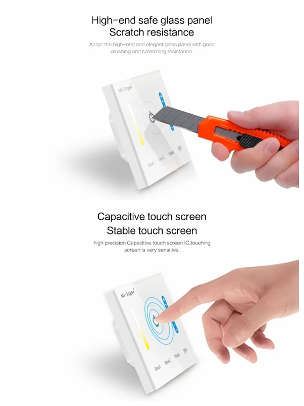 P2 Mi Light Touch Switch Panel LED Dimmer Controller for Strip Lighting