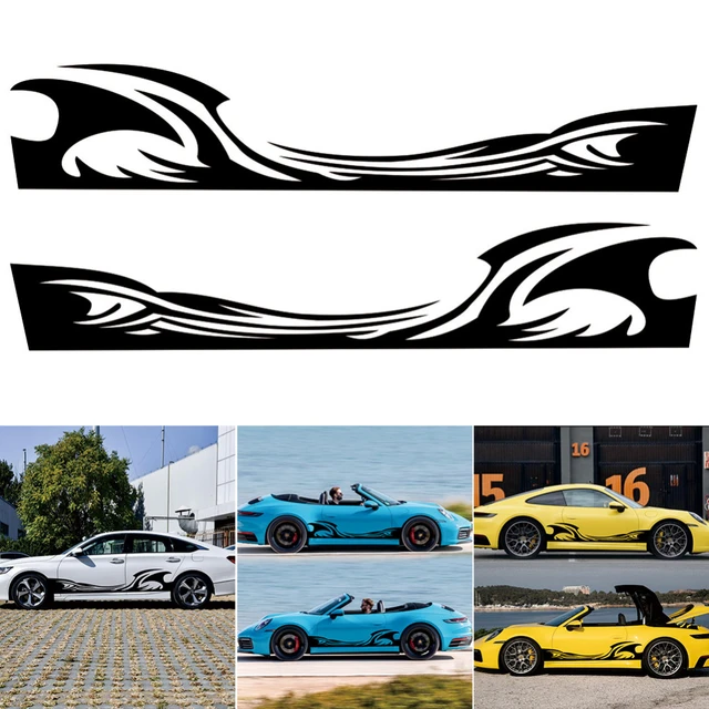 2pcs Racing Sports Stickers Spray Flames Side Door Car Stickers And Decals  Fire Stripe Whole Body Vehicle Auto Decoration - Car Stickers - AliExpress