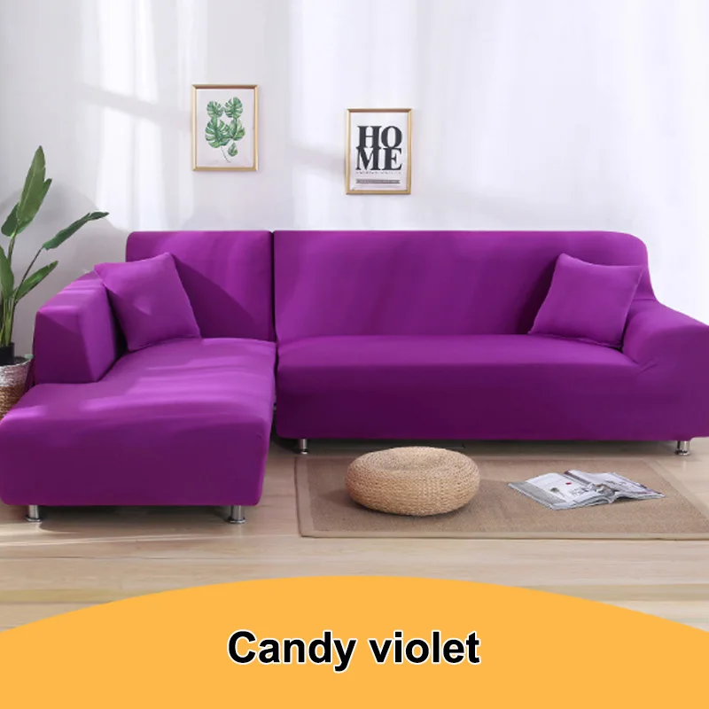 Эластичный 1 шт. угловой диван Высокое качество секционные Твердые L-стиль общие популярный чехол для дивана Лидер продаж плотно Обёрточная бумага - Цвет: Candy violet