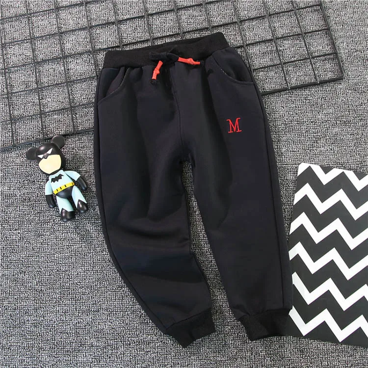 New Style Black And White with Pattern Casual Crawler Spring Men And Women Children Embroidered M Word Athletic Pants Elast
