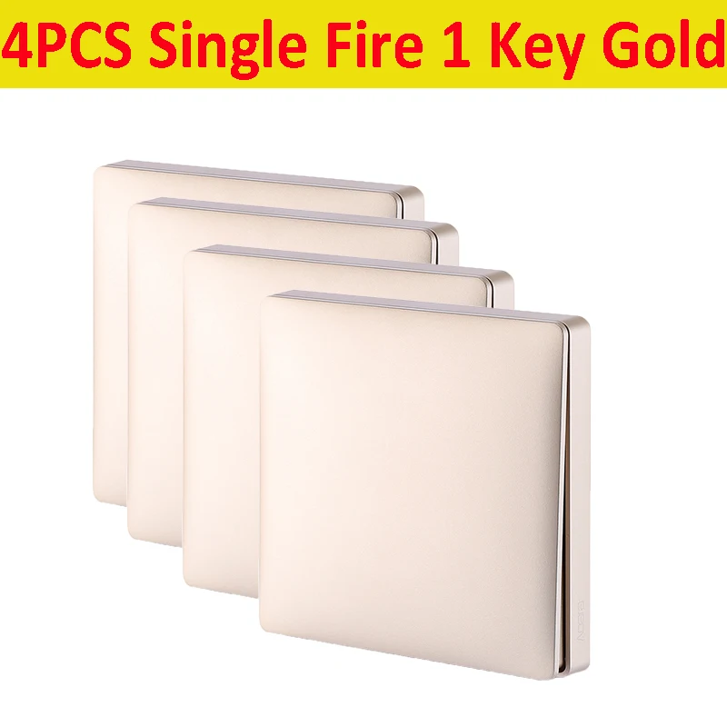 4PCS SingleFire 1key Настенный светильник с дистанционным управлением Aqara, двойной ключ, версия панели, Zero Fire, Интеллектуальная связь, умная розетка - Цвет: 4PCS SingleFire 1key