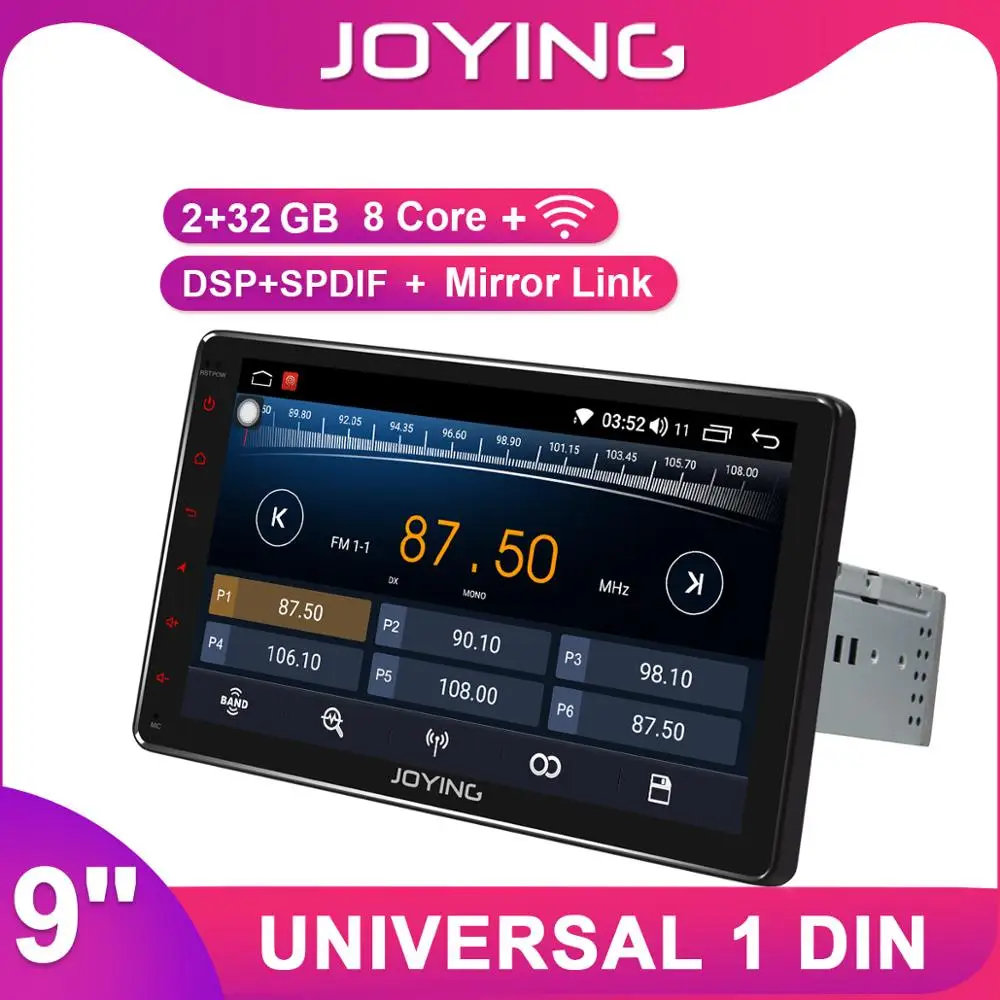 9 дюймов один Din Универсальный Android Радио 2 + 32 ГБ 1024*600 GPS DSP Зеркало Ссылка SPDIF