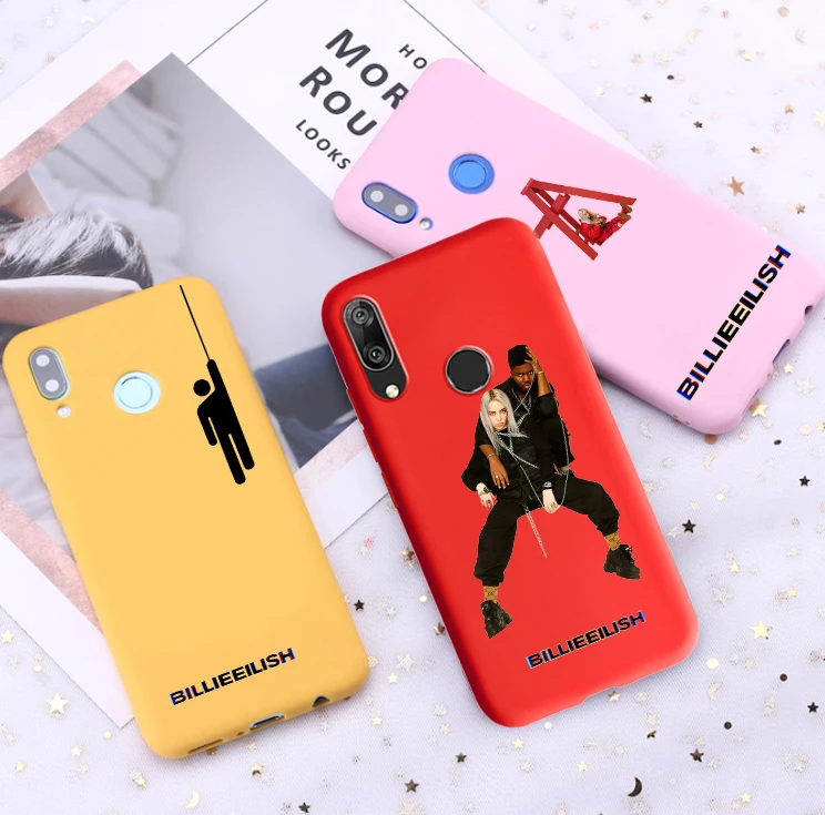 

Billie Eilish Khalid Lovely Candy Color Case for Huawei P10 P20 P30 MATE 10 20 honor 8 9 10 Smart Soft Silicone Case
