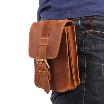 

Waist Pack Mini Bag Man Belt Bag Brand Bum Crazy Horsehide Leather 878 Sac Bananne Homme Heup Tas Heren Nerka