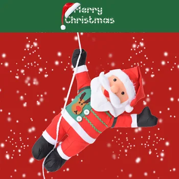 

60cm Door Wall Toys Rope Ladder Indoor Outdoor Christmas Decor Kids Gifts Party Santa Claus Doll For Home Funny Hanging Ornament