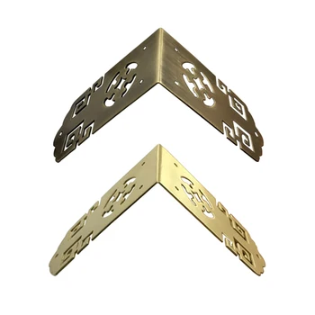 

Tiazza Pure Brass Antique Corner Protectors Hollowed Out Pattern Classical Furniture Tables and Chairs Cabinet Corner Guard