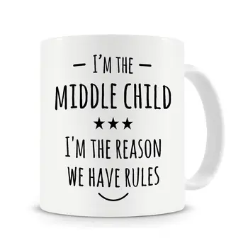 

I'm The Middle..Child Mug,Coffee Mug,Gifts for Family,Family Gift,Children Mug Cup with Stirring Spoon