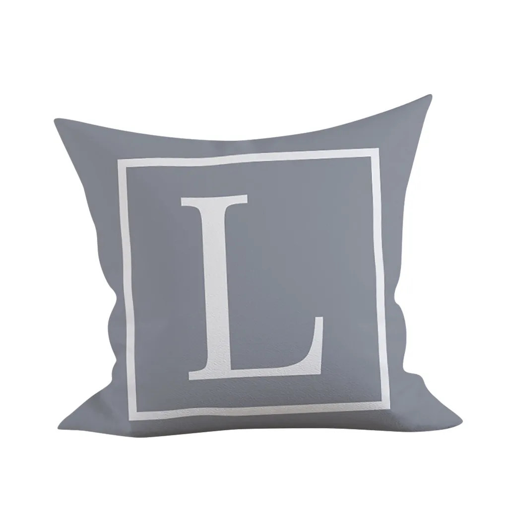 Simple Letter Cushion Cover English Alphabet Decorative Throw Pillowcase Polyester Pillow Cover sofa car bed Decoration наволоч