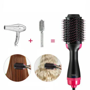 

2 in 1 hair dryer brush electric hot comb ionic hair brush blow blow hair drayer volumizer curler dry hair straightener brush