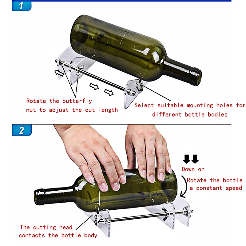 

2020 Glass Bottle Cutter Cutting Thickness 3-10mm Aluminum Alloy Better Cutting Control Create Glass Sculptures