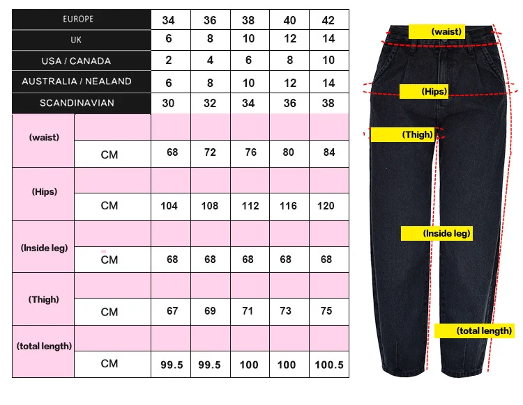 Women High Waist Harem Jeans Pants Loose Streetwear Cotton Denim Jeans Trousers Women Pleated Vintage Cotton Denim Pants