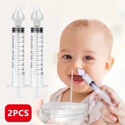 2 pçs tubo de agulha aspirador nasal cuidados com o bebê aspirador nasal limpador 10ml rinite bebê arruela nasal aspirador de plastico