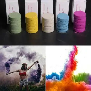 

5Pcs/Lot Colourful Smoke Pills Props Combustion Smog Cake Effect Smoke Bomb Pills Portable Photography Prop Magic Stage Tricks