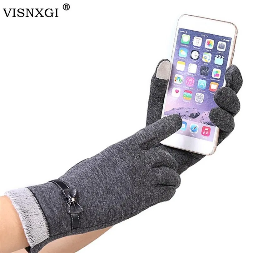 VISNXGI зимние сенсорные теплые перчатки мягкие кашемировые перчатки для женщин и девочек сохраняющие тепло полный палец взрослые варежки