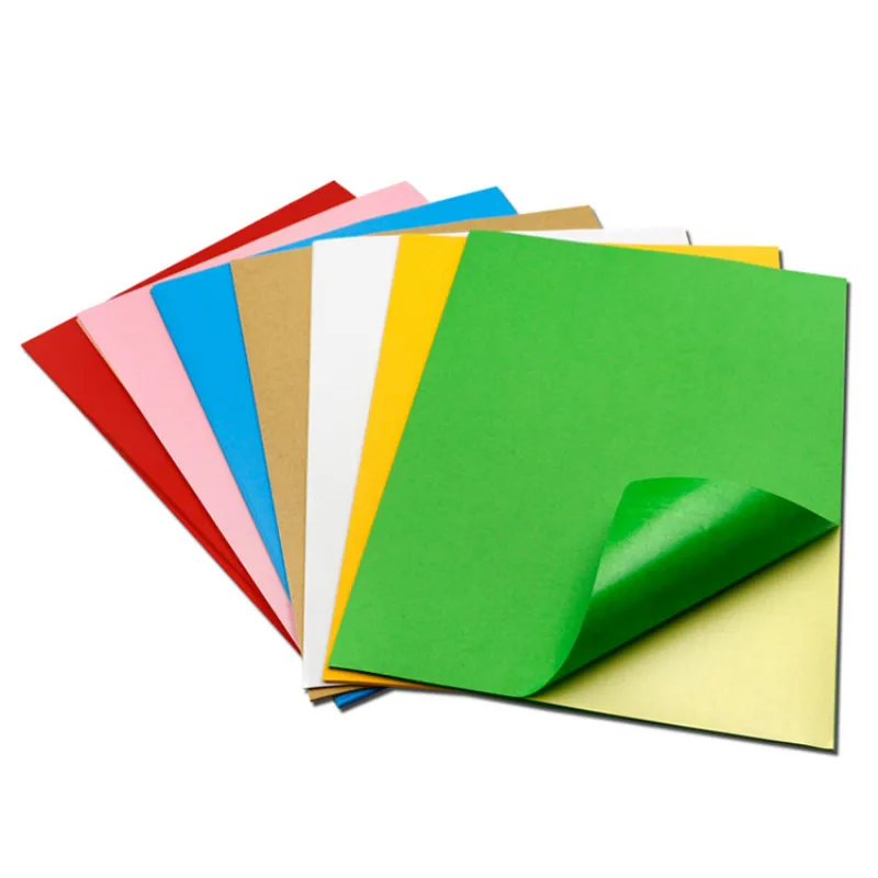 50 Sheets / Bag 80g A4 Cowhide Stickers Color Label Paper Laser Inkjet Printing Kindergarten Students Children Pattern DIY Paper