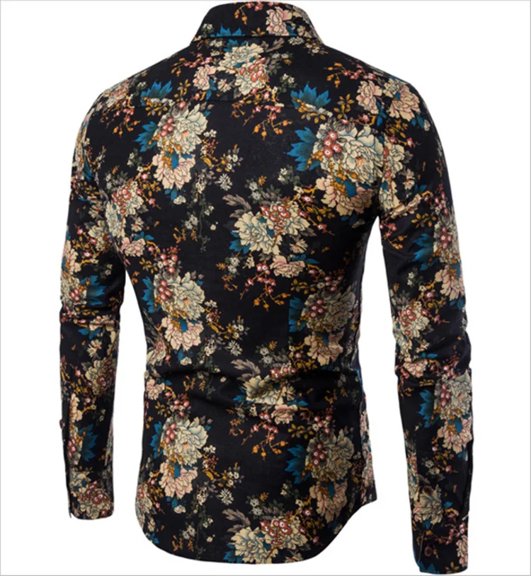 Мужская рубашка Blusas, одежда с открытым стежком, умная повседневная одежда с воротником-стойкой, обычные повседневные рубашки на пуговицах, рабочая одежда, большие размеры, с принтом
