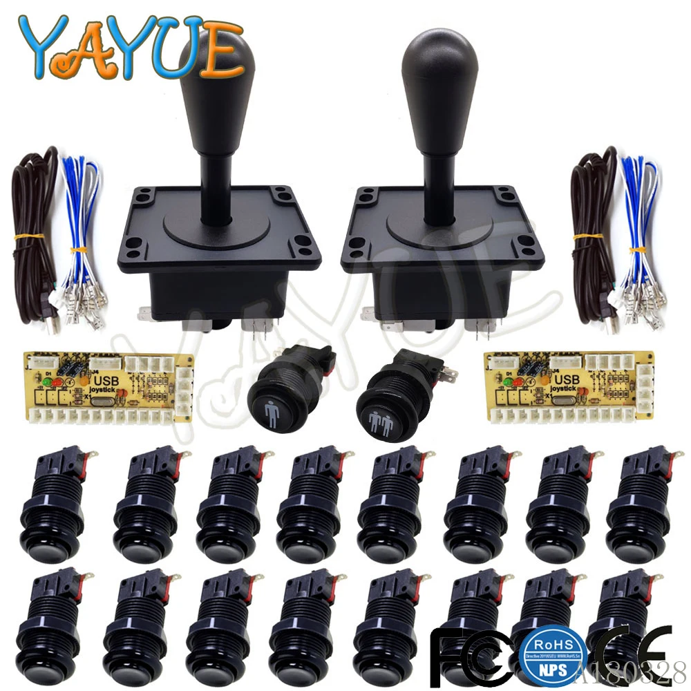 

Arcade DIY Kit USB Zero Delay USB Encoder American Style Joystick and Happ Push Button with Micro Switch for JAMMA Raspberry Pi