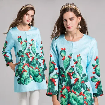 

tailor store embroidery A swing waist ladies round neck coat pink blue coat mother of the bride coat mother of the bride suits