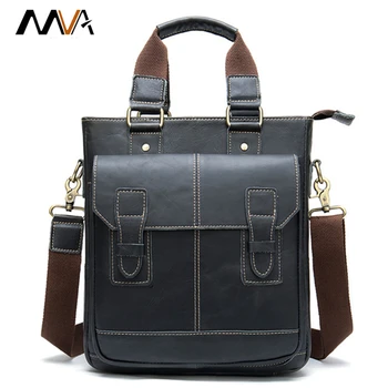 

MVA men's shoulder messenger bag leather business casual briefcase office bag retro handbag fashion leather computer bag