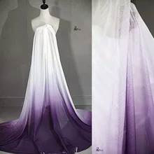 Шифоновая градиентная ткань, Высококачественная Юбка со складками, платье для волос, дизайнерские ткани