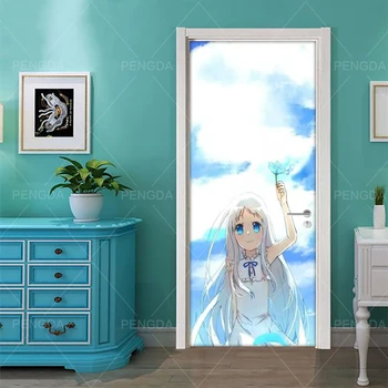 

Home Decoration 3D Sticker Animation Girl Picture Self Adhesive Decal PVC Waterproof Paper For Living Room Door Print Art Poster