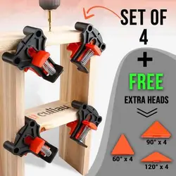 12PCS  Clamp Set 60/90/120 Degrees Corner Clamp Wood Angle Clamps Woodworking Frame Clamp Holder Woodworking Hand Tool