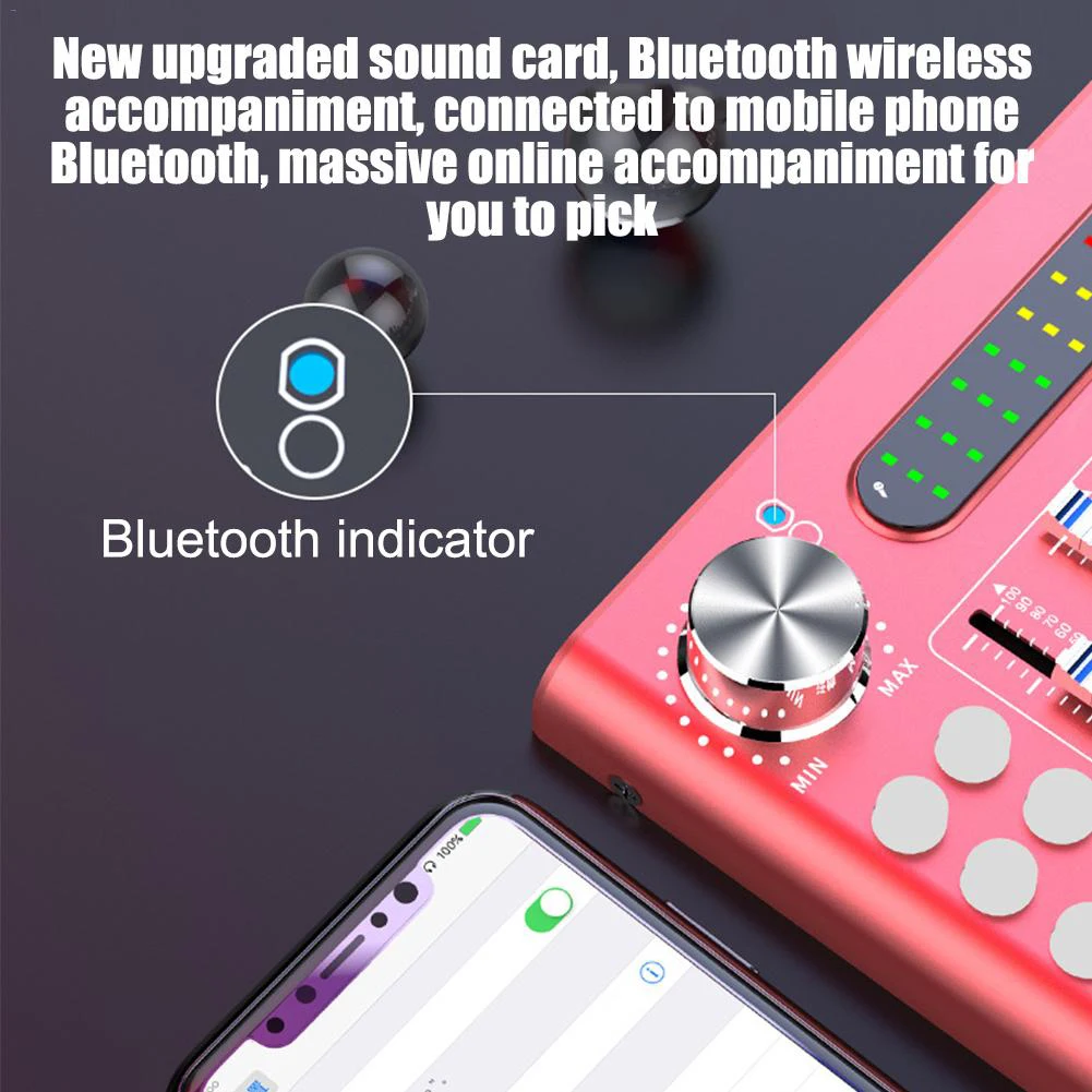F9 звуковая карта электрическая/диациклическая 18 звуковых эффектов Live Bluetooth микрофон микшер для мобильного компьютера Аудио Звуковая карта