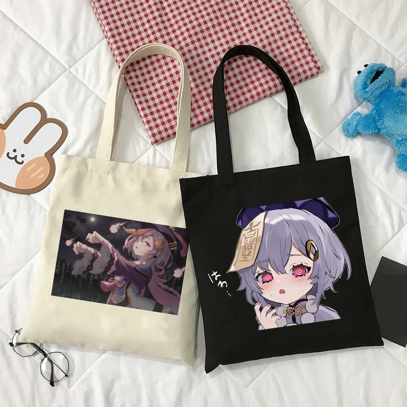 Genshin-Bolso de lona de gran capacidad estilo gótico para mujer, bolsa de hombro clásica, estilo Harajuku, Kawaii