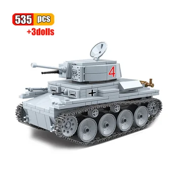 

535Pcs German Military Light LT-38 Tank Building Blocks Technic City WW2 Soldier Police Weapon Army Bricks Children Toys Gift
