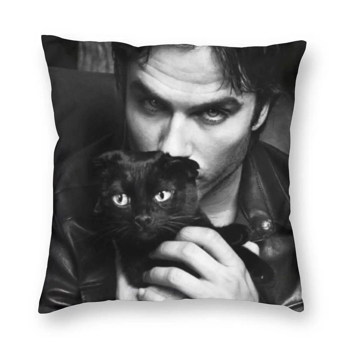 

Подушка Ian Somerhalder чехол, двусторонняя печать, фотография, Декор, Деймон, спасатель, подушка, фотообложка, кот 45*45 см