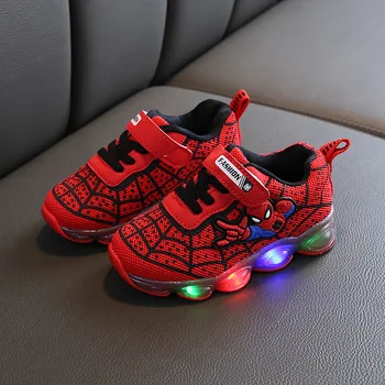 

2020 New Children Luminous Sports Shoes Fashion Boys LED Light Running Shoes Cute Cartoon Sneakers Baby Flashing Cool Shoes