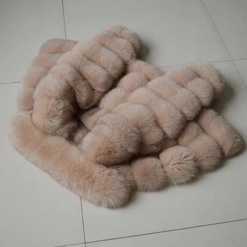 beige Горячая Распродажа роскошное Женское зимнее плотное пальто из натурального Лисьего меха куртка из натурального Лисьего меха Высокое качество большой воротник из натурального Лисьего меха пальто - Цвет: beige