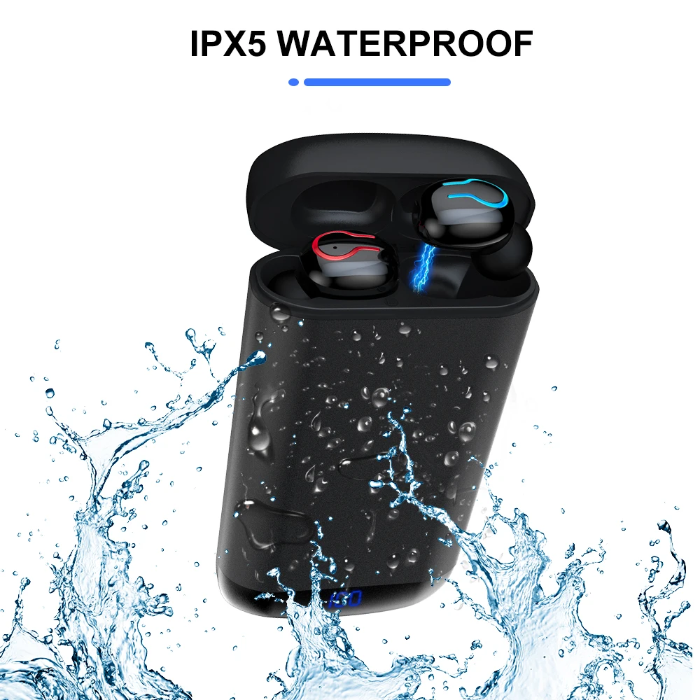 HBQ-Q66 настоящие беспроводные наушники Bluetooth 5 0 + EDR TWS 6000 мАч IPX5 Водонепроницаемая