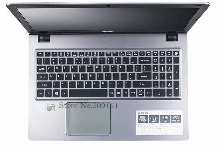 15,6 дюймов силиконовый чехол протектор для acer Aspire V15 T5000 V5-591G N15Q1 VN7-792G E5-532G V3-575 F5 573G F5-572G - Цвет: Black