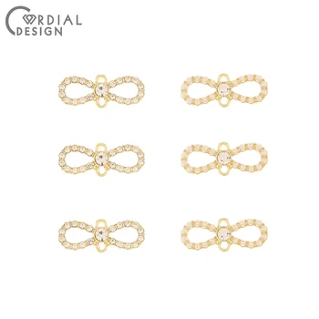 

Cordial Design 100Pcs 8*21MM Jewelry Accessories/Rhinestone Charms/Bowknot Shape/DIY Making/Hand Made/Imitation Pearl/Connectors