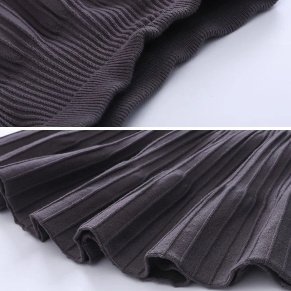 Girls Sweater Clothing Set Bow Stripe Knitwear Coat Winter Autumn Girls Sweater Long Sleeve Warm Two-piece Tops+Skirts