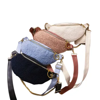 

Newly Fashion Women Furry Chest Bag Colorful Waist Bags Cross-Body Bags Handbags Shoulder Bags Sport Waist Bags Messenger Bags