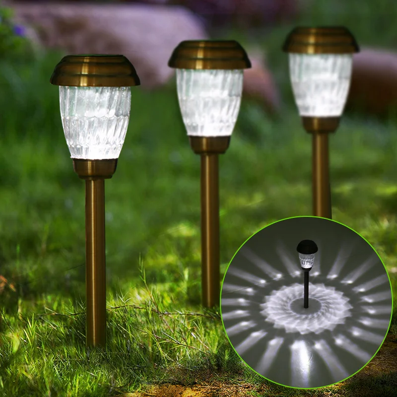 Delicate LED Solar Garden Light Outdoor LED Garden Light Decoration  Waterproof jardin Lamp Electroplated Copper Craft Lawn Lamp wood decor building block calendar decorative desktop delicate office household natural wooden living room decoration daily