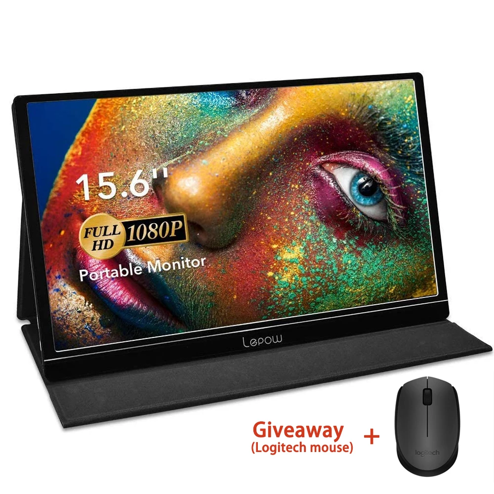 

Monitor Portable Display 15.6 Inch HDMI USB type C notebook external power Lepow IPS support for Laptop PC MAC Phone Xbox PS4