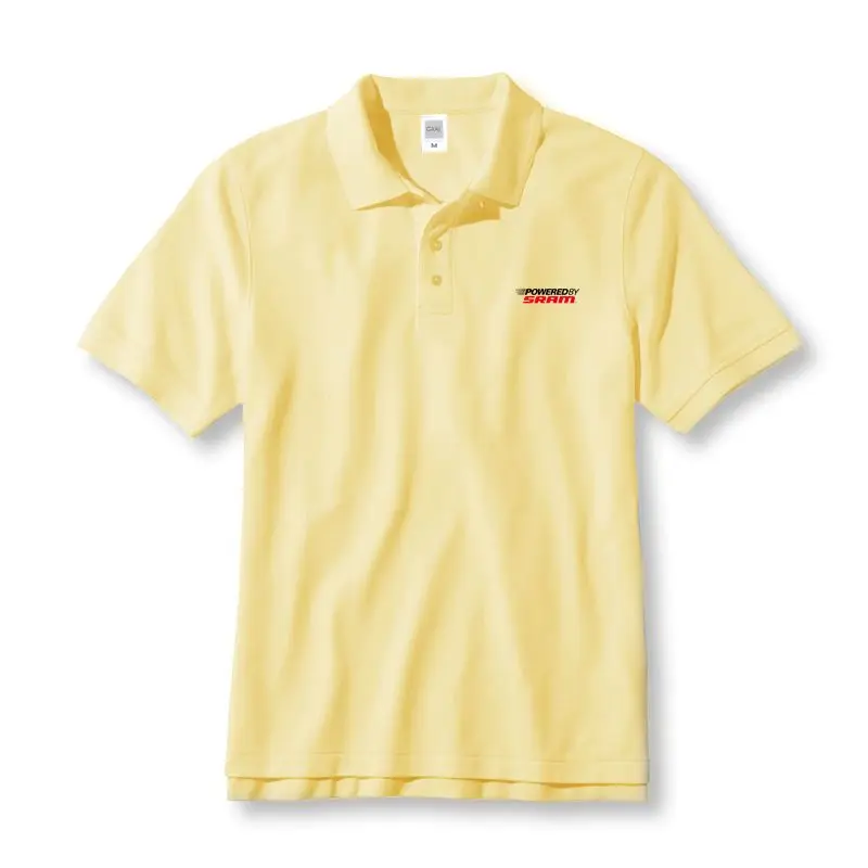 Powered By Sram Cotton Polo Shirts Men& Women Unisex Business& Casual Male MaleMan Polos Short Sleeve Solid New 96BTF - Цвет: Light Yellow