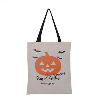 

6 Styles Large Halloween Tote Bag Canvas Trick or Treat Bags Creative Halloween Spider Candy Gift Bag LX3129