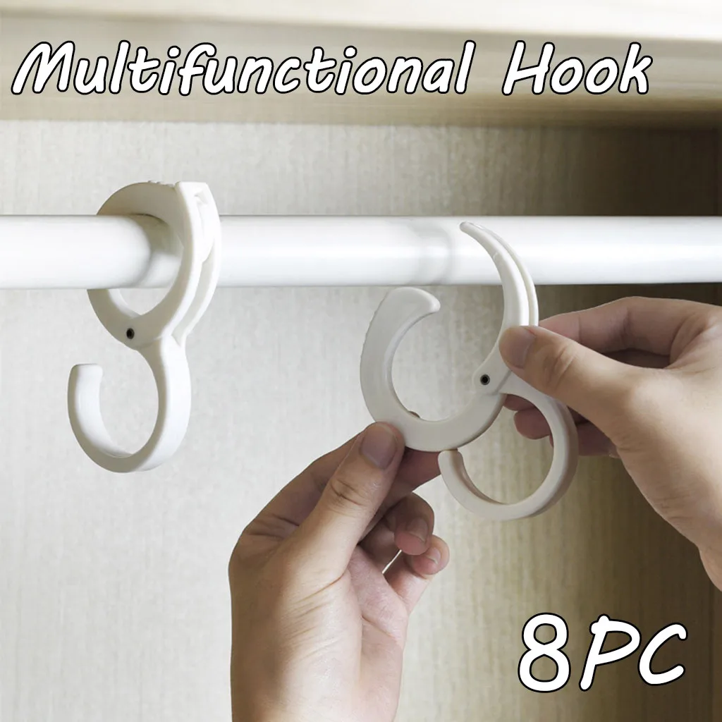 

2/4/6/8PC Multifunction Adjustable Lock-Type S-Shaped Coat And Hat Hook Plastic S Shaped Hooks Latch Hanging Towel Slipper Hat