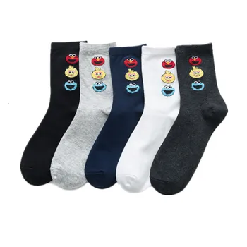 

Funny New 2020 Autumn Winter Women Socks Colorful Cartoon Sesame Street Pattern Cotton Socks Casual Kawaii Calcetines Mujer