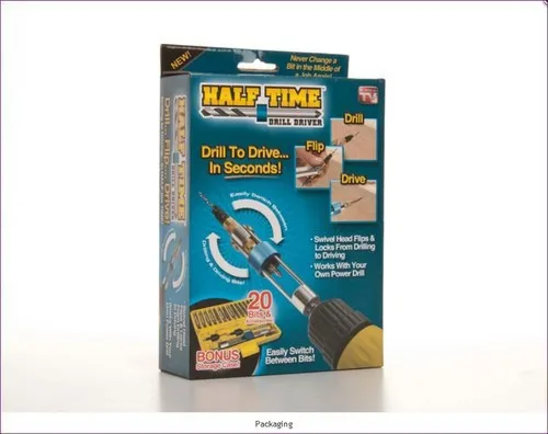 Half Time Drill 20bits High Speed Steel Drill Bit Wind Approved Double-purpose Screwdriver 20-Piece